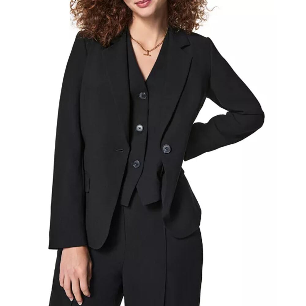 SPANX Blazer XS Notched Collar Button Closure Side Flap Pockets Lined Career